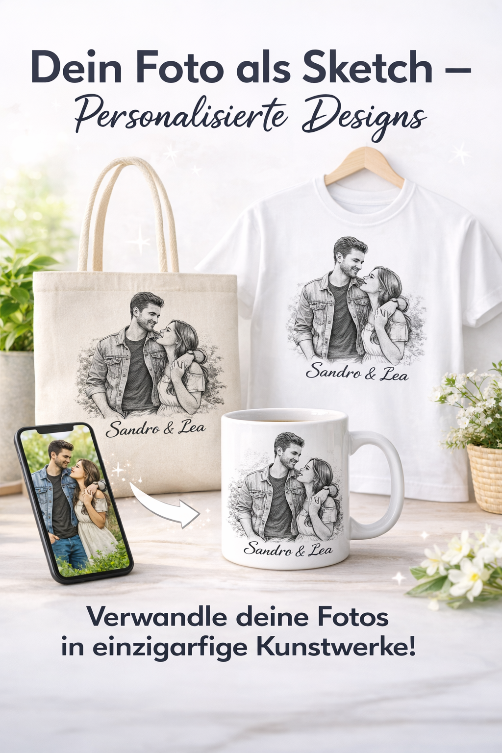Dein Foto als Sketch – Personalisierte Designs