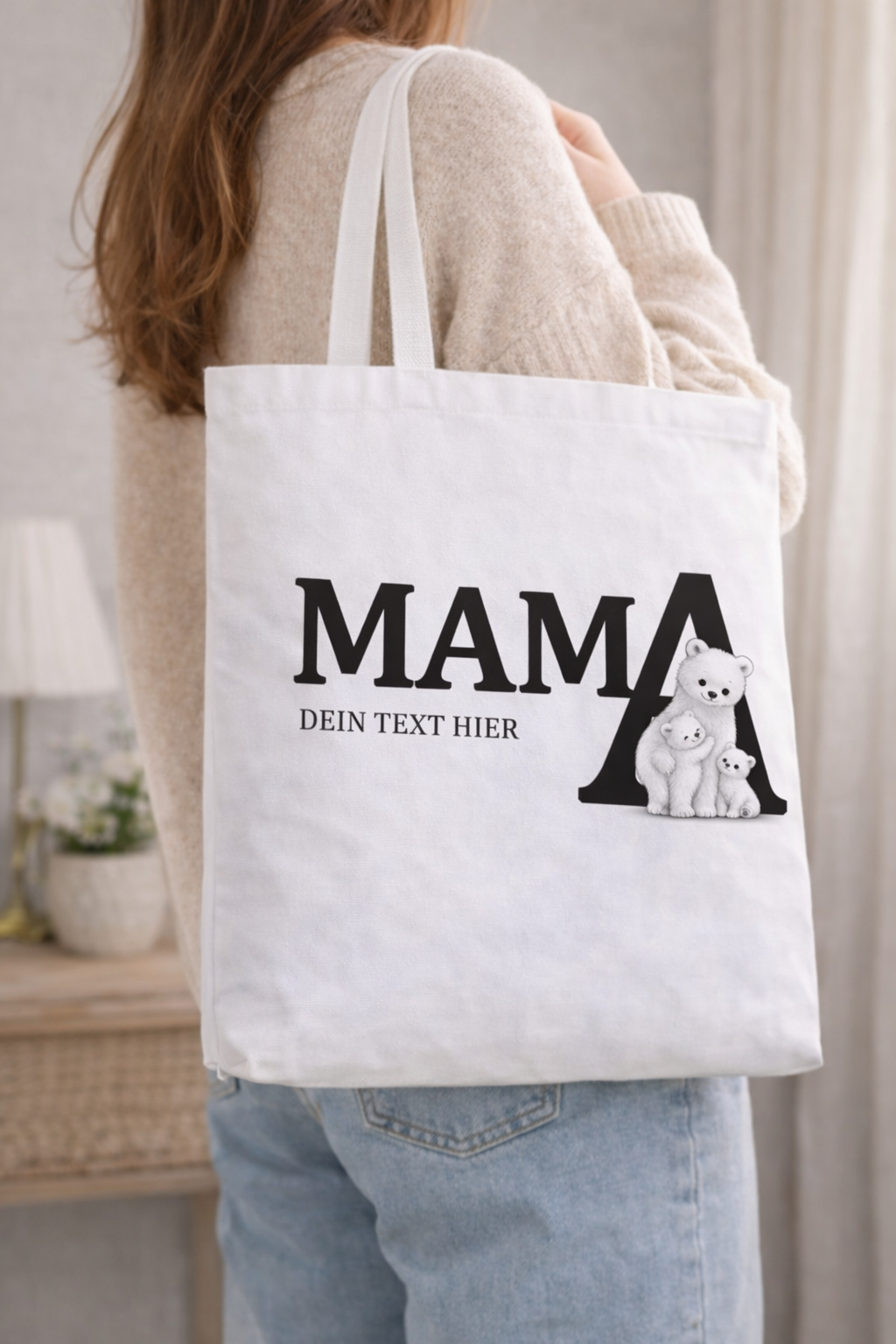 Personalisierte Stofftasche „Mama Bear“ – mit Wunschtext & individuellem Design