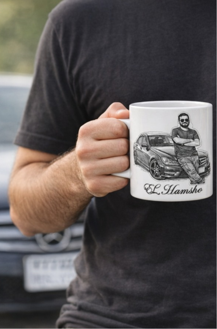 Personalisierte Sketch-Tasse – Dein Foto & Text als einzigartiges Design