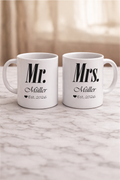 Personalisierte Partner-Tassen im Set „Mr. & Mrs.“ – mit Namen