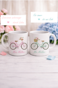 Personalisierte Paartassen „Mr. & Mrs. Fahrrad“ – mit Namen & liebevollen Sprüchen