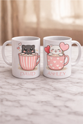 Personalisierte Tassen mit Katzenmotiv – süßes Geschenk für Paare