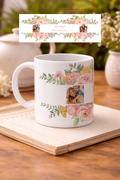 Personalisierte Mama Fototasse mit Blumen Design